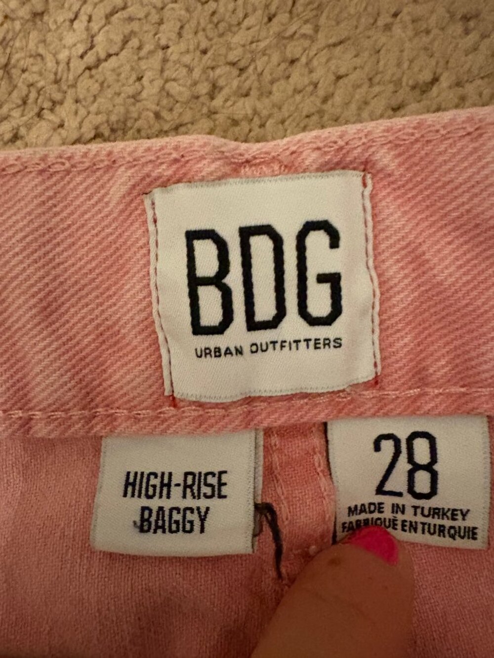 BDG Urban Outfitters High Rise Baggy Pink Ombre Jeans Women's 28 - Picture 4 of 6